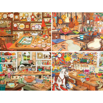 Set of 4 Tracy Hall Jigsaw Puzzles