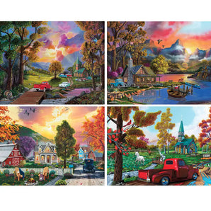 Set of 4 Joshua Ben King 1000 Large Piece Jigsaw Puzzles