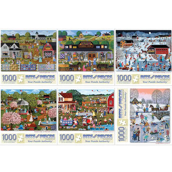 Set of 6 Sheila Lee Jigsaw Puzzles