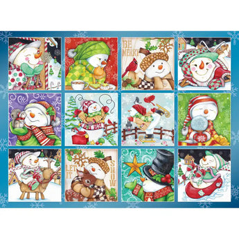 Merry Snowman Quilt 1000 Piece Jigsaw Puzzle