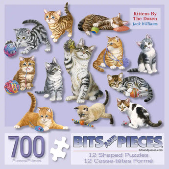 Kittens by the Dozen Shaped Jigsaw Puzzle