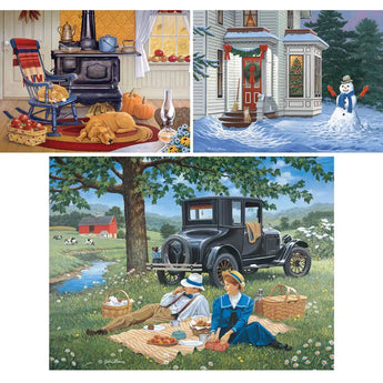 Set of 3 Prebox John Sloane 300 Large Piece Jigsaw Puzzles