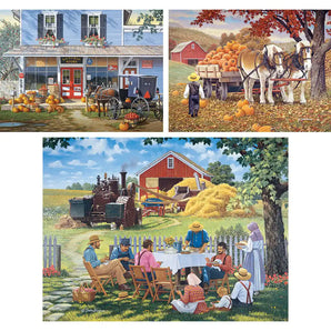 Set of 3 John Sloane 300 Large Piece Jigsaw Puzzles