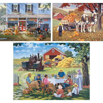 Set of 3 John Sloane 300 Large Piece Jigsaw Puzzles