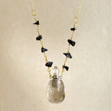 Perfume Bottle Pendant Necklace Smokey Quartz