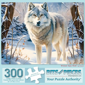 Winter Stay Wolf Jigsaw Puzzle