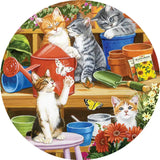 Garden Shed Kittens 500 Piece Round Jigsaw Puzzle