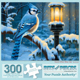 Snow Glow Blue Jay Jigsaw Puzzle