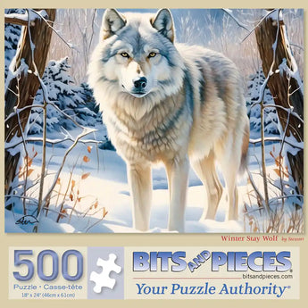 Winter Stay Wolf Jigsaw Puzzle