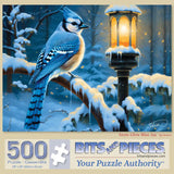 Snow Glow Blue Jay Jigsaw Puzzle