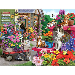 Kitties And Flowers Jigsaw Puzzle