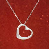 Sterling Silver Floating Heart Necklace