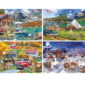 Set of 4 ALI Innis Jigsaw Puzzles