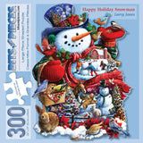 Happy Holiday Snowman Shaped Jigsaw Puzzle