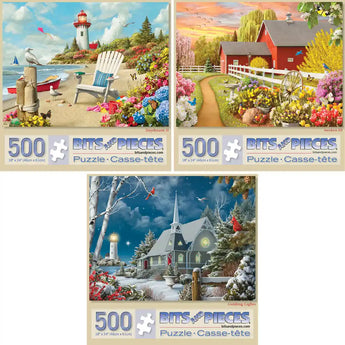 Set of 3 Alan Giana 500 Piece Jigsaw Puzzles