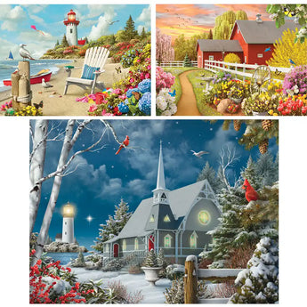 Set of 3 Alan Giana 500 Piece Jigsaw Puzzles