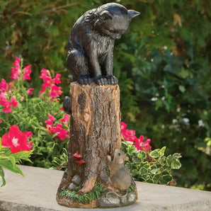 Cat Mouse Animal Garden Sculpture