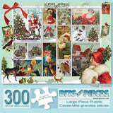 Vintage Christmas 300 Large Piece Stamp Jigsaw Puzzle