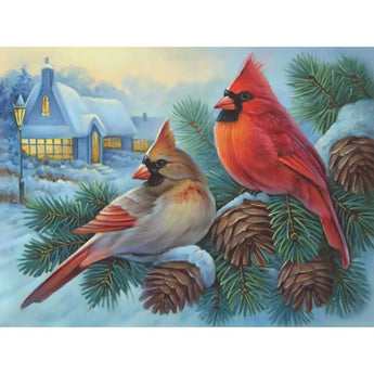 Winter Cardinals Jigsaw Puzzle