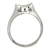 Sweet Sterling Cat Ring Large