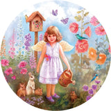 Gardening Angel 300 Large Piece Round Jigsaw Puzzle