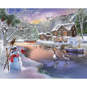 Winter Cabin 500 Piece Jigsaw Puzzle