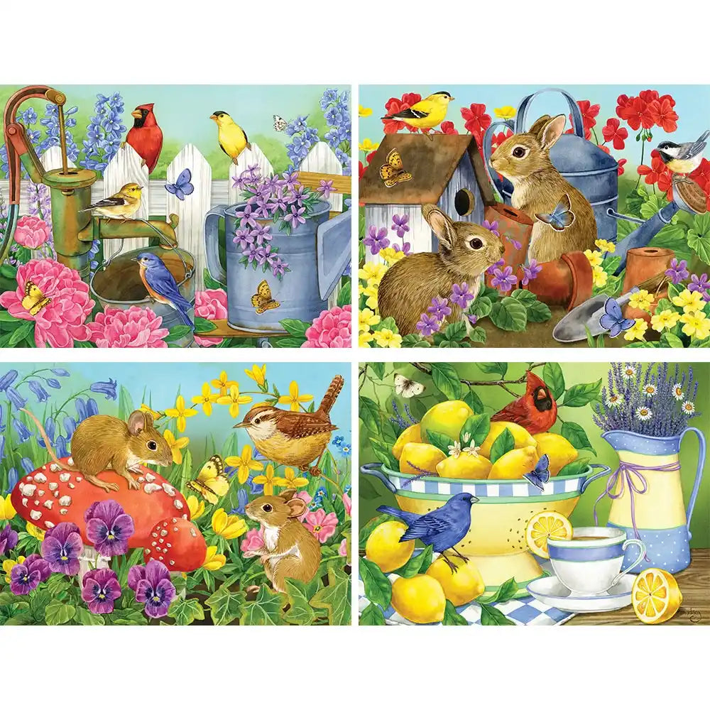 Set of 4 Jane Maday Jigsaw Puzzles