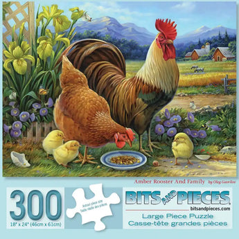 Amber Rooster and Family Jigsaw Puzzle