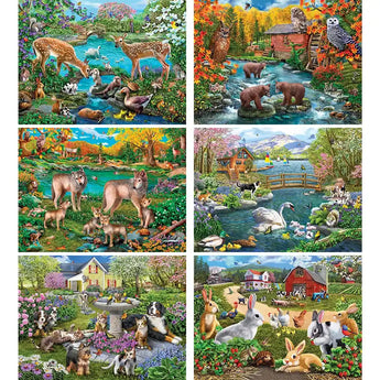 Set of 6 Mary Thompson 1000 Piece Jigsaw Puzzles