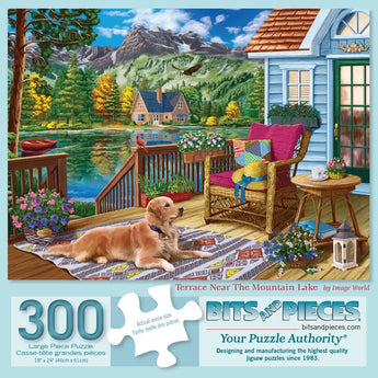 Terrace Near The Mountain Lake Jigsaw Puzzle