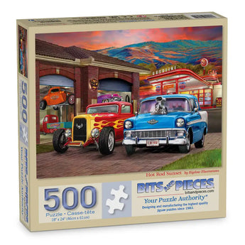 Hot Rod Sunset Jigsaw Puzzle