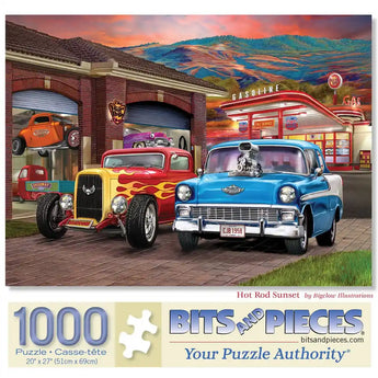 Hot Rod Sunset Jigsaw Puzzle