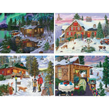 Set of 4 Joseph Burgess 300 Large Piece Jigsaw Puzzles