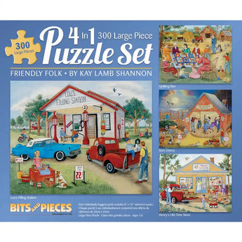 Friendly Folk 4in1 Multipack Jigsaw Puzzle Bundle by  Kay Lamb Shannon