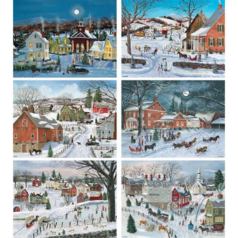 Set of 6 Bob Fair 1000 Piece Jigsaw Puzzles