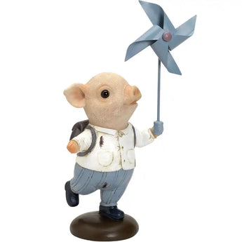 Pinwheel Piglet Tabletop Sculpture