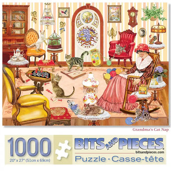 Grandmas Cat Nap 1000 Piece Jigsaw Puzzle