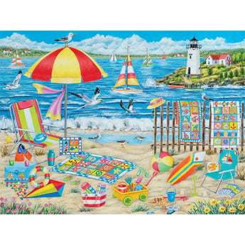 Quilts at the Beach 300 Large Piece Jigsaw Puzzle