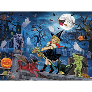 Littlest Witchs Halloween Party Jigsaw Puzzle