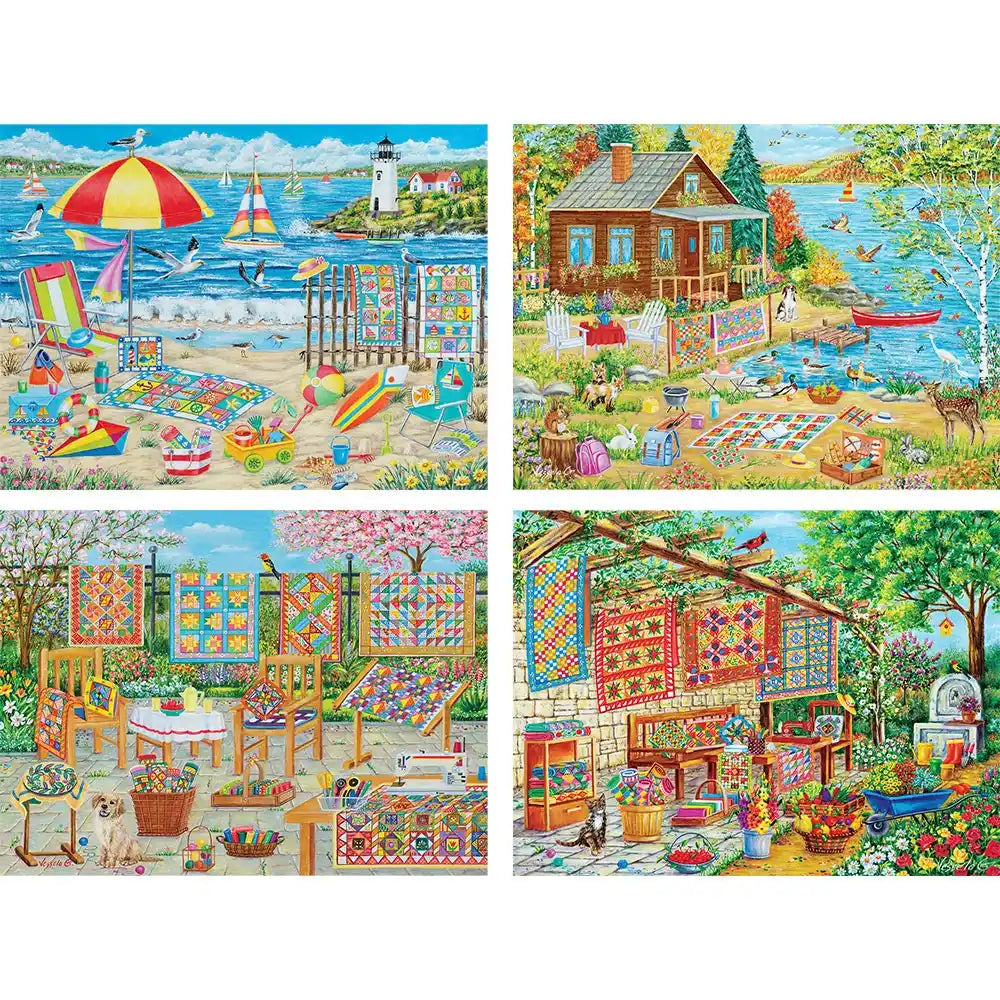 Set of 4: Vessela G. 1000 Piece Jigsaw Puzzles | Bits and Pieces