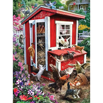 Henhouse Mayhem 500 Piece Jigsaw Puzzle