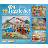 Friendly Folk 4in1 Multipack Jigsaw Puzzle Bundle by  Kay Lamb Shannon