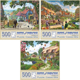 Set of 3 Steve Crisp Village Life Jigsaw Puzzles