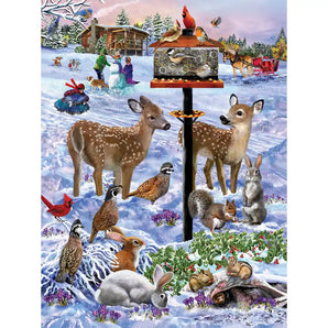 Forest Feeder Gathering Jigsaw Puzzle