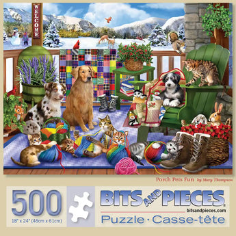 Porch Pets Fun 500 Piece Jigsaw Puzzle