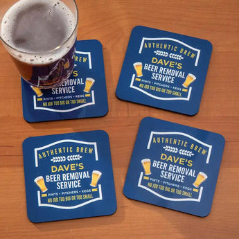 Personalized Beer Removal Service Coaster Set