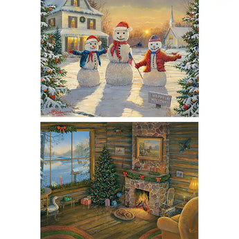 Set of 2 Sam Timm Christmas 1000 Piece Jigsaw Puzzles