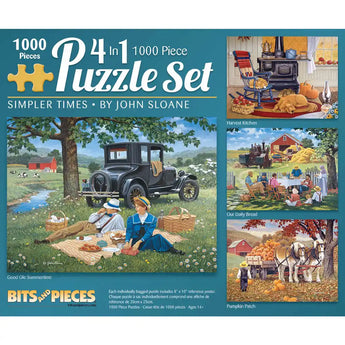 Simpler Times 4in1 Multipack Jigsaw Puzzle Bundle by John Sloane