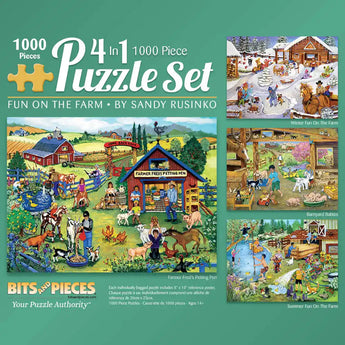 Fun On the Farm 4in1 Multipack Jigsaw Puzzles Bundle by Sandy Rusinko