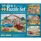 Friendly Folk 4in1 Multipack Jigsaw Puzzle Bundle by  Kay Lamb Shannon